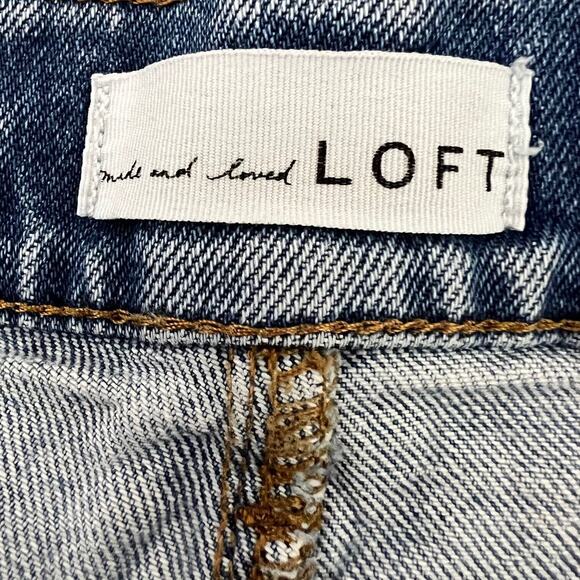 Loft Made and Loved Womens Cutoff Denim Shorts Size 16 33 Medium Wash Jorts - Picture 3 of 5